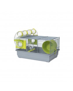 Jaula hamster ruso con tubos para movilidad verde
