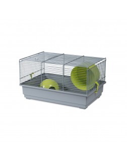 Jaula hamster cuadrada iglu y rueda verde