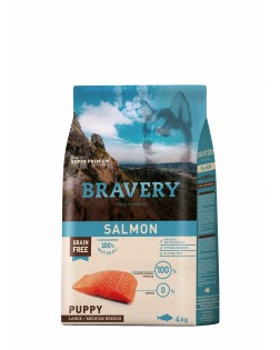 Saco de Bravery pienso perro cachorro salmón 4 kg