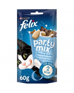 Felix snack gato Party Mix delicias de leche 60 gr